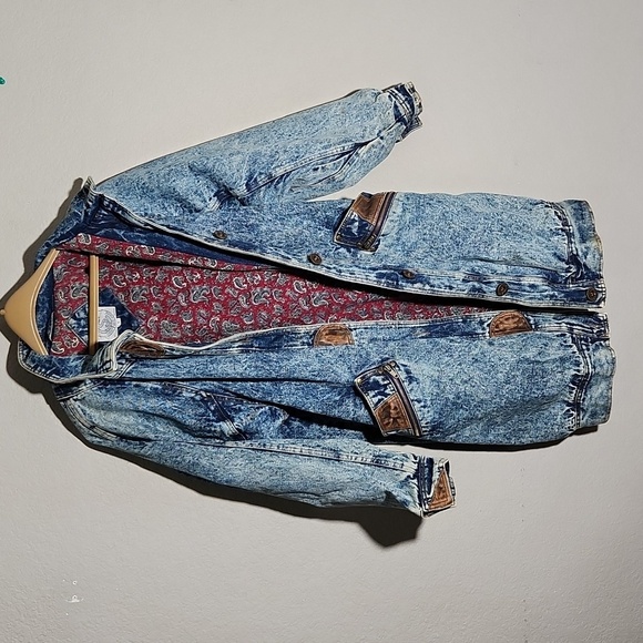Be In The Current Sceen Denim Long Line Coat Small Acid Wash 90s - Picture 3 of 16